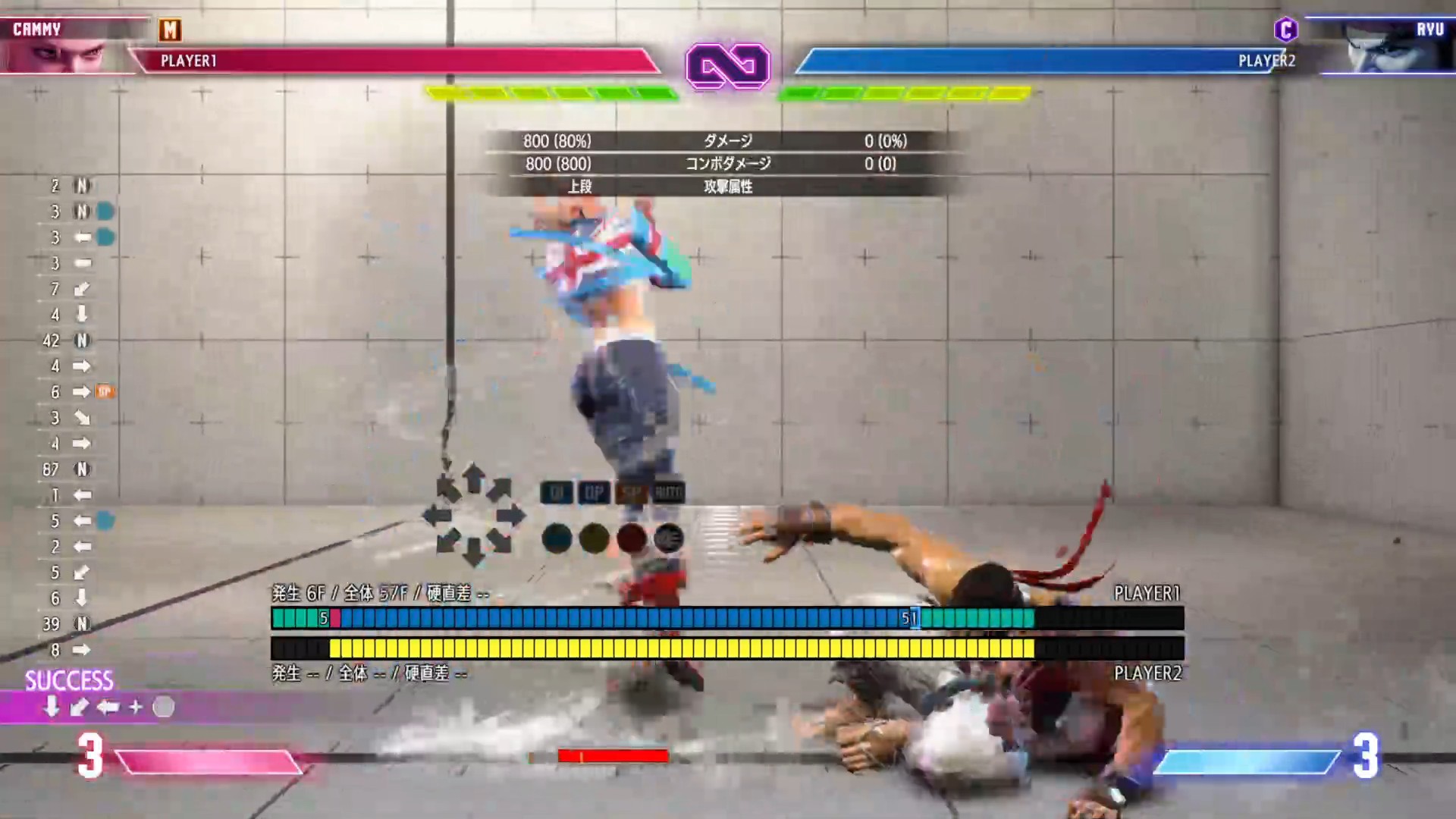 リュウの判定がでる10F前の状態